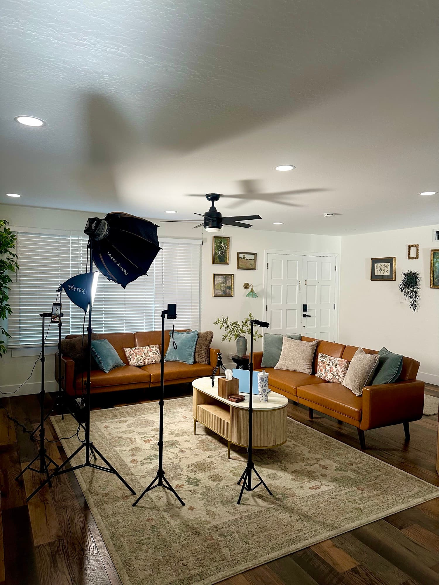 The great room ready for a content shoot